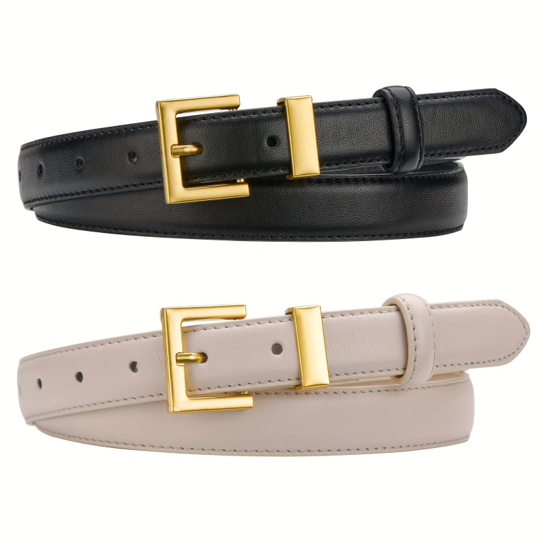 Divu sieviešu jostu komplekts: auduma josta, sakausējuma sprādze, sprādzes aizdare, platums mazāk kā 2 cm