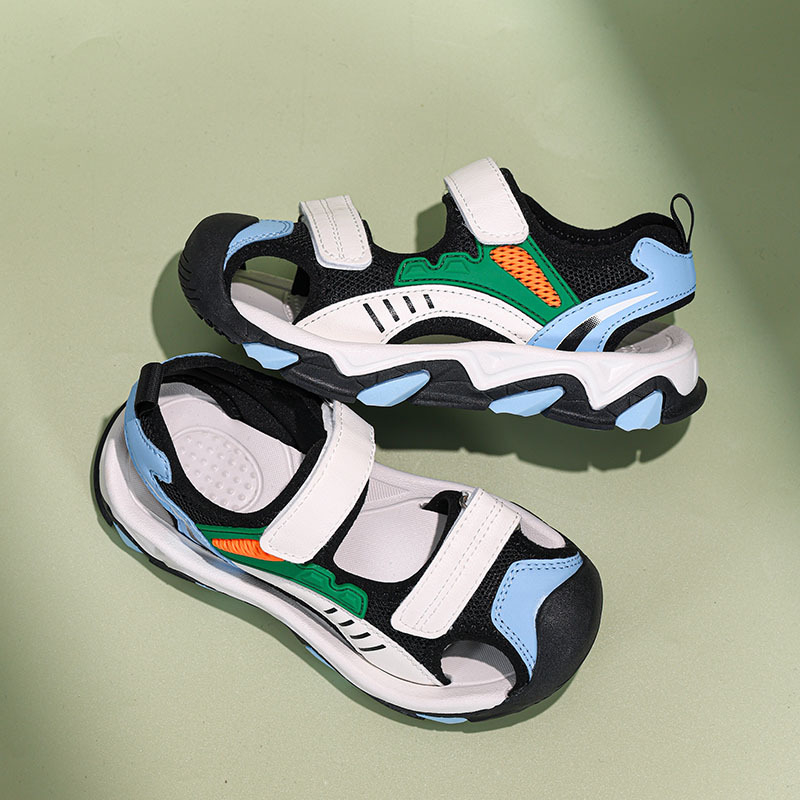 Sandale sport pentru copii băieți, cu Velcro, partea superioară EVA, talpă antiderapantă, pentru copii 4–16 ani, vara 2025