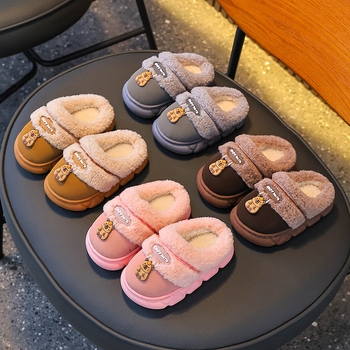 Meileyu Παντόφλες Cartoon Plush wrap-toe, Unisex εσωτερικές ζεστές, φλις επάνω, PVC σόλα, κατάλληλες για φθινόπωρο-χειμώνα