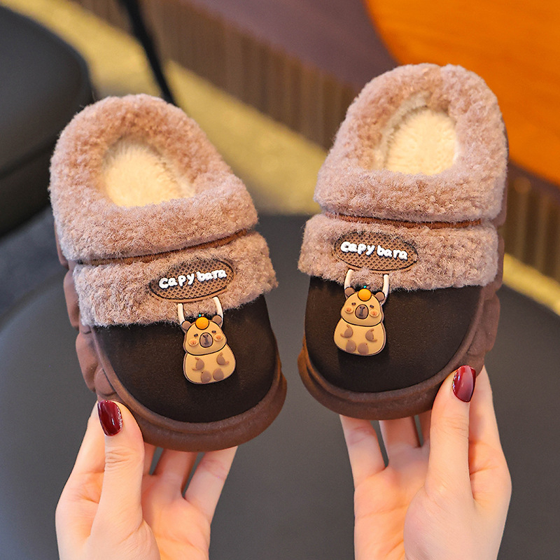 Meileyu Cartoon pūkuotos šlepetės su uždaru pirštu, unisex vidaus šlepetės, fliso viršus, PVC padas, tinka rudens–žiemos sezonai