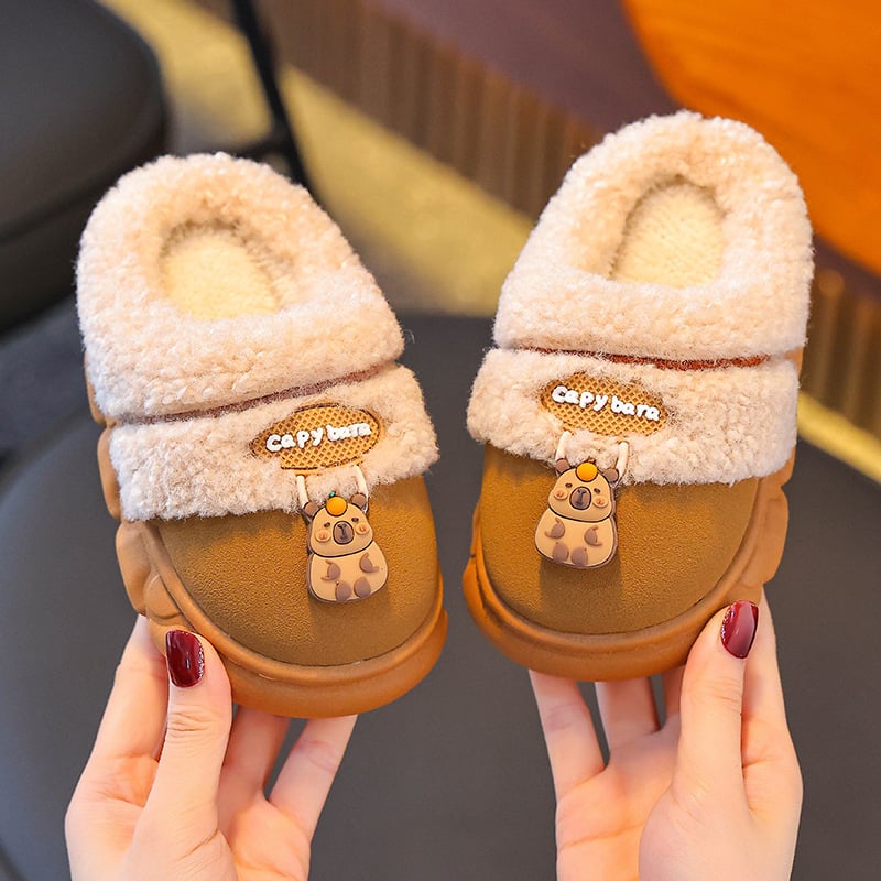 Meileyu Cartoon pūkuotos šlepetės su uždaru pirštu, unisex vidaus šlepetės, fliso viršus, PVC padas, tinka rudens–žiemos sezonai
