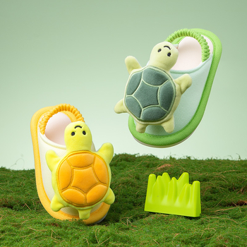 Vaikų drobinės šlepetės (1–6 metų), Cartoon raštas, viršus iš megzto oro sluoksnio, padas PVC, Deer Milly