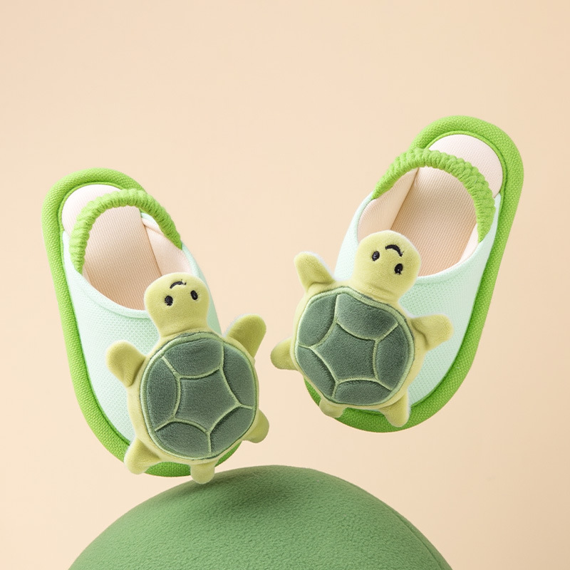 Vaikų drobinės šlepetės (1–6 metų), Cartoon raštas, viršus iš megzto oro sluoksnio, padas PVC, Deer Milly