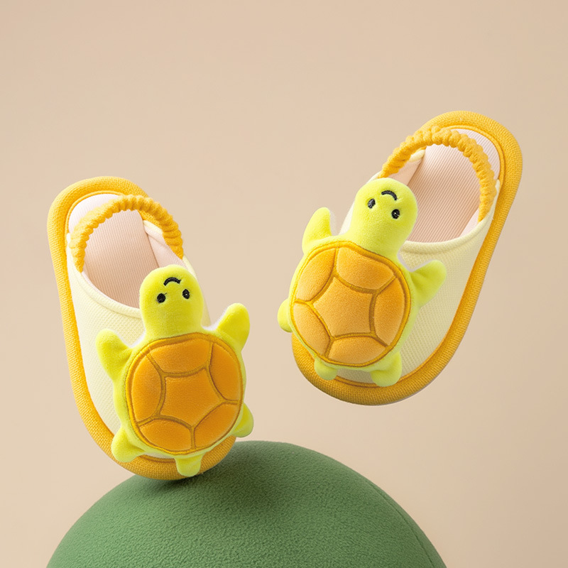 Vaikų drobinės šlepetės (1–6 metų), Cartoon raštas, viršus iš megzto oro sluoksnio, padas PVC, Deer Milly