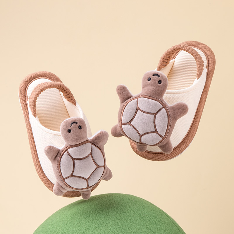 Vaikų drobinės šlepetės (1–6 metų), Cartoon raštas, viršus iš megzto oro sluoksnio, padas PVC, Deer Milly