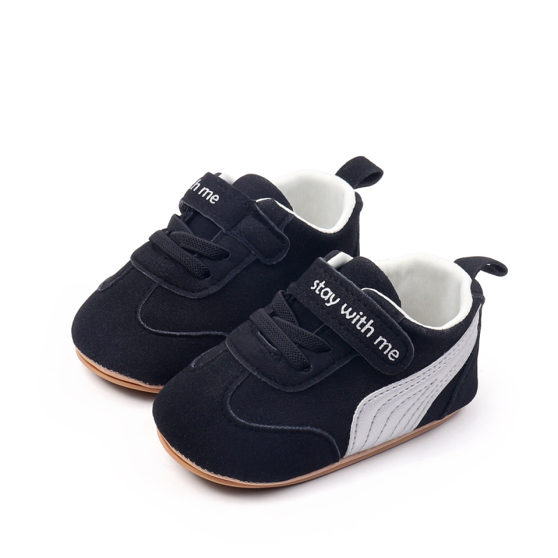 Pantofi sport pentru bebeluși cu Velcro, partea superioară din bumbac, talpă din cauciuc moale, anti-derapare și rezistenți la uzură (pentru 12–36 de luni, primăvară-toamnă)