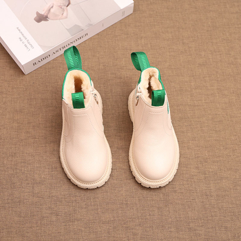 Παιδικά χειμωνιάτικα μποτάκια: βρετανικού στυλ, επάνω συνθετικό δέρμα, επένδυση με συνθετικό γούνι, σόλα καουτσούκ, slip-on, μονόχρωμα, κατάλληλα για φθινόπωρο-χειμώνα