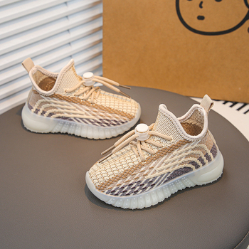 Παιδικά Coconut Sneakers – διχτυωτό επάνω μέρος, σόλα από καουτσούκ, σχέδιο με ρίγες, καθημερινό στυλ, καλοκαίρι 2025