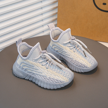 Παιδικά Coconut Sneakers – διχτυωτό επάνω μέρος, σόλα από καουτσούκ, σχέδιο με ρίγες, καθημερινό στυλ, καλοκαίρι 2025