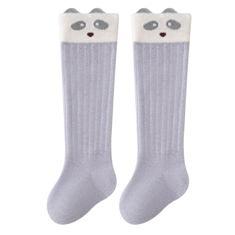Vaikų kojinės žiemai su fliso viduje, storu šilumos sluoksniu, ilgą vamzdelio dizainu, kvėpuojančios ir prakaitą sugeriančios, karikatūrų raštas