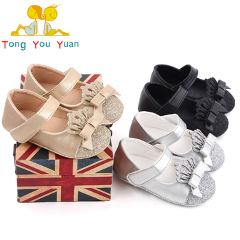 Pantofi de copii - stil prințesă, din PU respirabil, anti alunecare, durabili, închidere Velcro