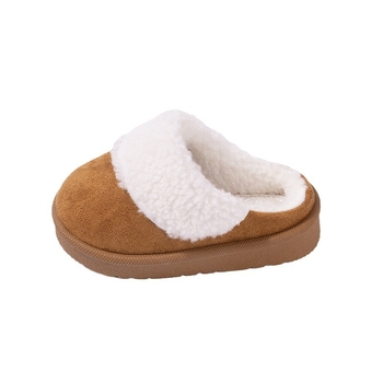 Παιδικές χειμωνιάτικες βαμβακές παντόφλες – άνω μέρος συνθετικό σουέντ, ματ φινίρισμα δέρματος, σόλα TPR, unisex, ηλικίες 1–12 ετών