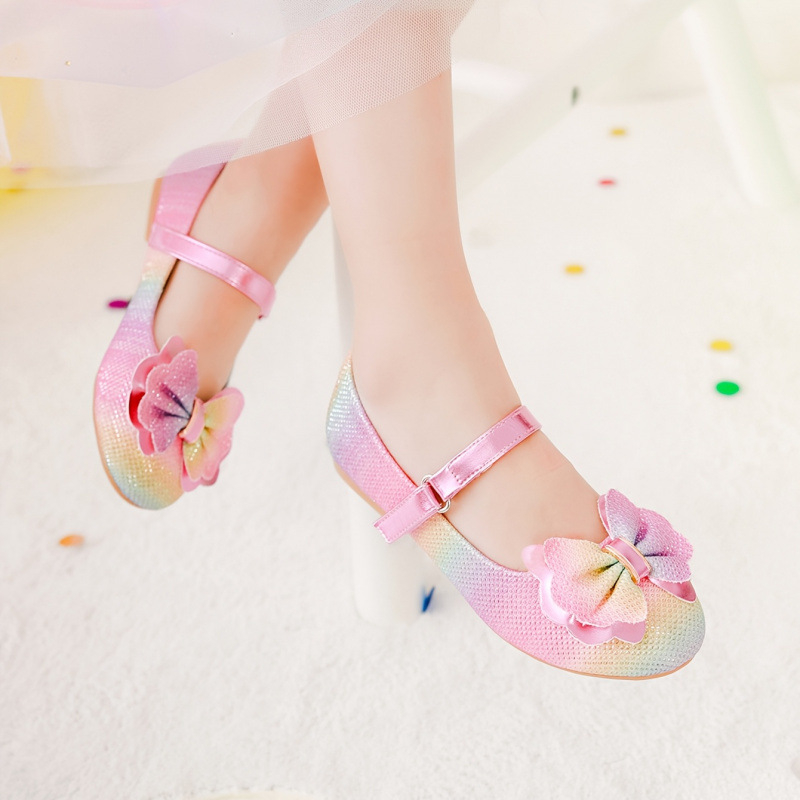 Blizgančios Mary Jane basutės su 3D kaspinu – lengvos, unisex, etninis stilius, viršutinė medžiaga iš fleec, padas iš TPR, vaikams 7–12 metų