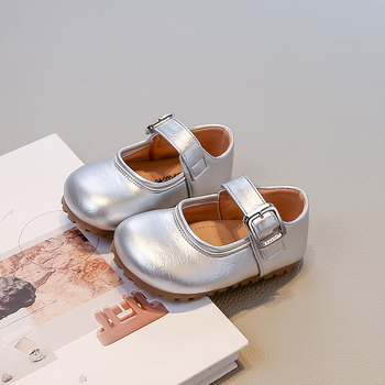 Pantofi Mary Jane pentru fete, stil franțuzesc, partea superioară PU, talpă din cauciuc, închidere Velcro, talpă joasă