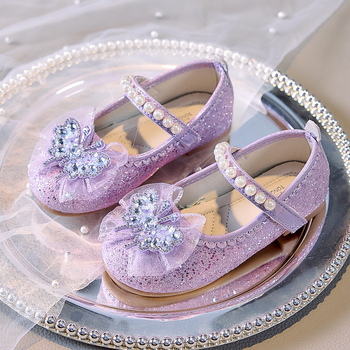 Mergaitėms skirti PU odos bateliai Velcro užsegimu, žemas viršus, vientiso spalvos, guma padas