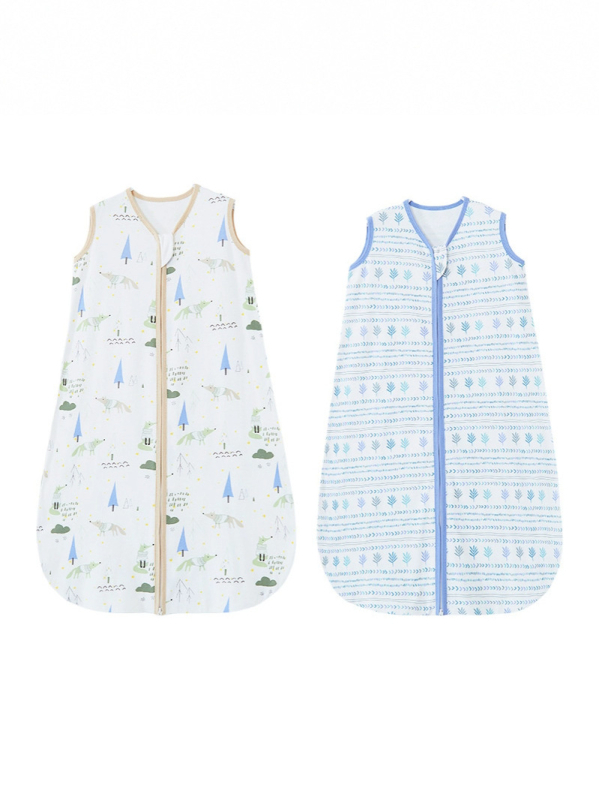 Dječji spavaći vreća u ljetnom stilu – vest stil, vanjska i podstavna od pamuka, jedinstven zavijanje, upijanje vlage, zatvarač od smole, otisak, Klasa A