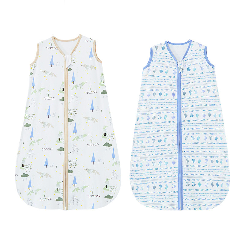 Dječji spavaći vreća u ljetnom stilu – vest stil, vanjska i podstavna od pamuka, jedinstven zavijanje, upijanje vlage, zatvarač od smole, otisak, Klasa A