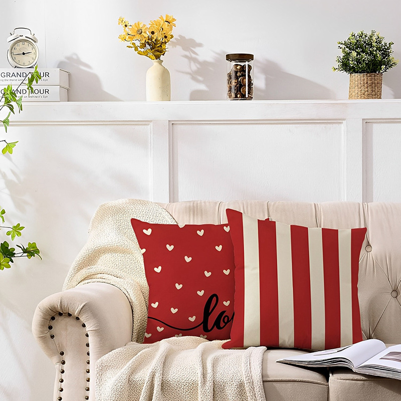 Husă pentru pernă din poliester, model festiv, imprimată