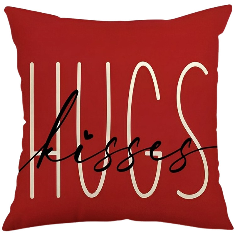 Husă pentru pernă din poliester, model festiv, imprimată