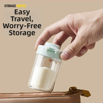 Baizun BX1150 Φορητό Κουτί Γάλακτος Μωρού με Διπλό Καπάκι, Διανομέας Γάλακτος σε Σκόνη, Λειτουργία με Ένα Χέρι, Για Εκδρομές, Κατάλληλο από Νεογέννητα έως 3 Ετών