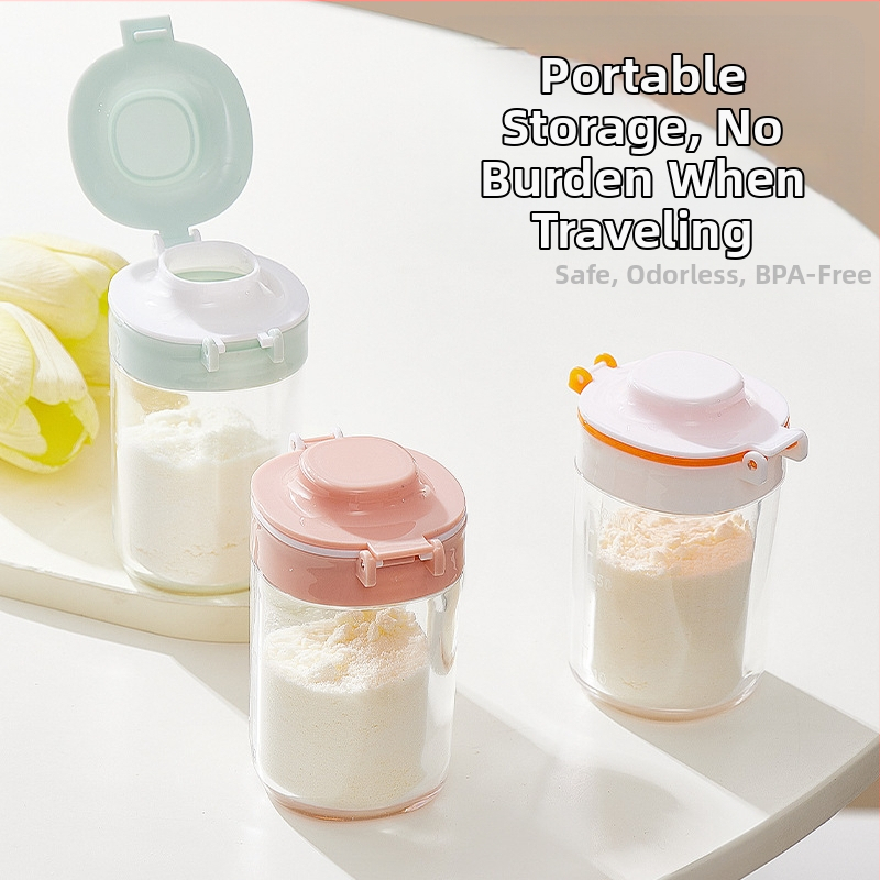 Baizun BX1150: преносима кутия за бебешко мляко с двойно капаче, диспенсер за прахообразно мляко, едноръчно управление, за излизане, подходяща за новородени до 3 години