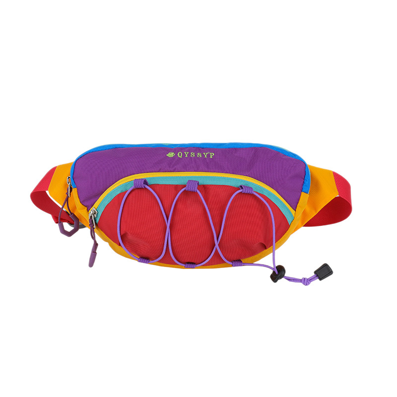 Crossbody juosmens krepšys sportui, patchwork dizainas, gatvės stilius, modelis QQ-7711, Oxford audinys, užtrauktuko atidarymas, paslėpta kišenė su užtrauktuku