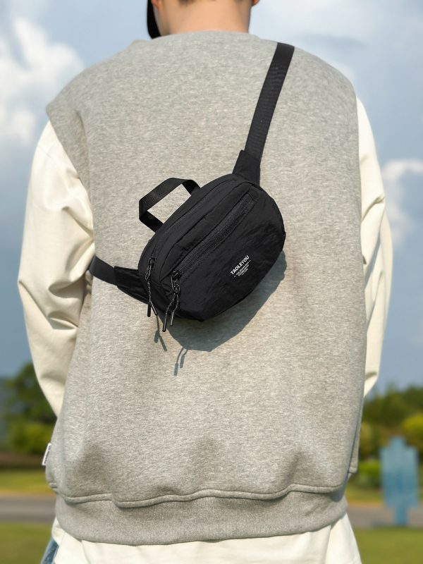 Krosbody soma telefona, neilons, rāvējslēdzējs, telefona kabata, dokumentu kabata, poliesteras odere — pilsētas minimālisma stils