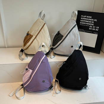 Lauko sporto krūtinės krepšys, užtrauktuko užsegimas, paslėpta kišenė su užtrauktuku, drobė, poliesterio pamušalas