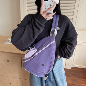 Τσάντα στήθους υπαίθριων αθλημάτων, κλείσιμο με φερμουάρ, κρυφή τσέπη με φερμουάρ, ύφασμα, επένδυση πολυεστέρα