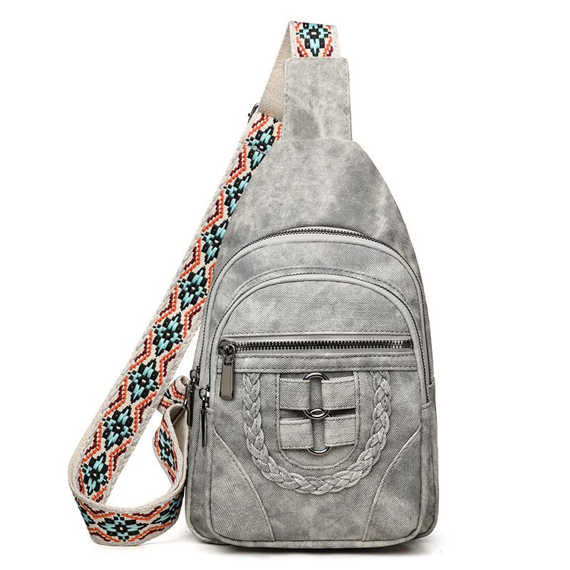 PU kryžminė delninė su užtrauktuku, miesto minimalistinis stilius, 2025 m. pavasaris, poliesterio pamušalas