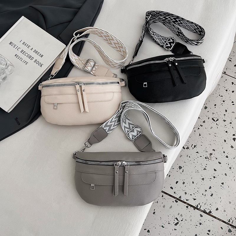 Juosmens rankinė | Miesto minimalistinis stilius • PU medžiaga • Įdaila: audinys • Užtrauktuko uždarymas • Telefono kišenė • Išorinės kišenės tridimensinės formos