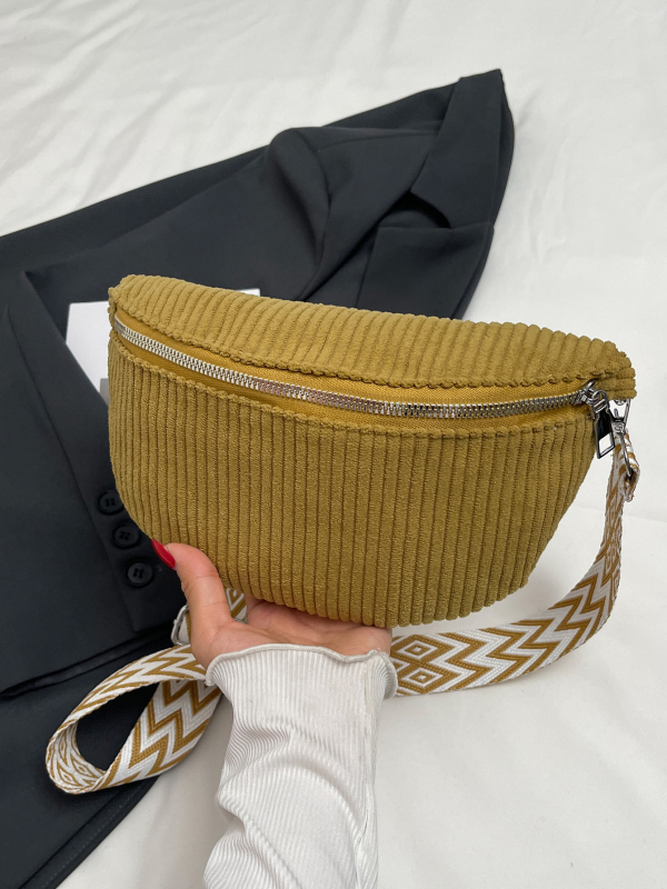 Kanvas crossbody soma, spilvena forma, rāvējslēdzēja aizvērums, viena siksna