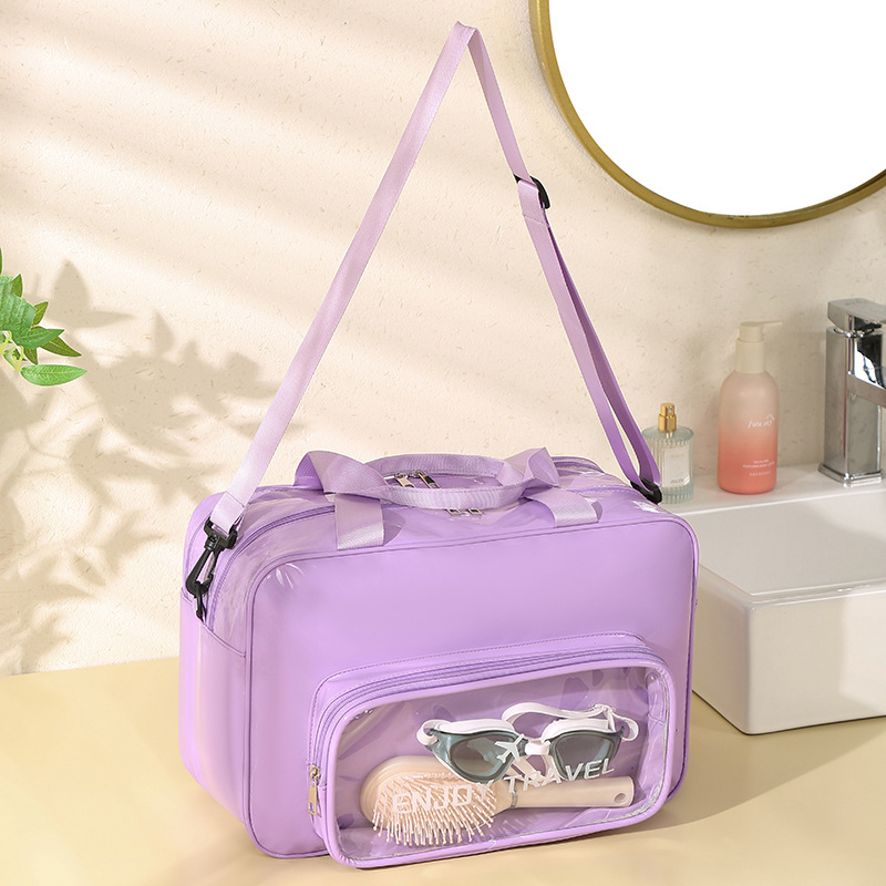 Plaukimo maišelis, vandeniui atsparus, išsiplečiantis, sausas ir šlapias atskyrimas, didelė talpa, su vienu pečių dirželiu