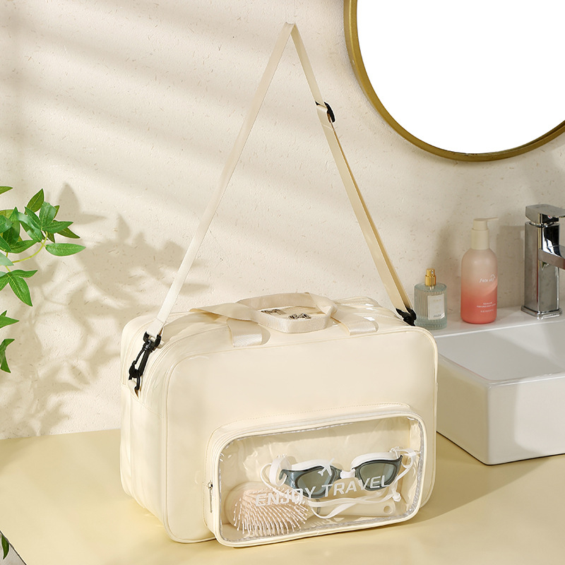 Plaukimo maišelis, vandeniui atsparus, išsiplečiantis, sausas ir šlapias atskyrimas, didelė talpa, su vienu pečių dirželiu