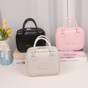 PU kosmetinės krepšys, rankinės stiliaus, daugiafunkcis kelioninis organizatorius makiažui ir higienos reikmėms