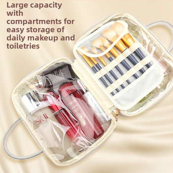 Νέο τσαντάκι καλλυντικών PU, στυλ τσάντας χεριού, πολυλειτουργικό ταξιδιωτικό οργανωτής μακιγιάζ και περιποίησης