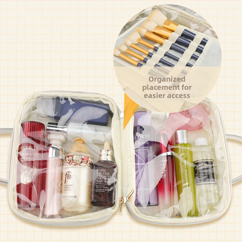 Νέο τσαντάκι καλλυντικών PU, στυλ τσάντας χεριού, πολυλειτουργικό ταξιδιωτικό οργανωτής μακιγιάζ και περιποίησης