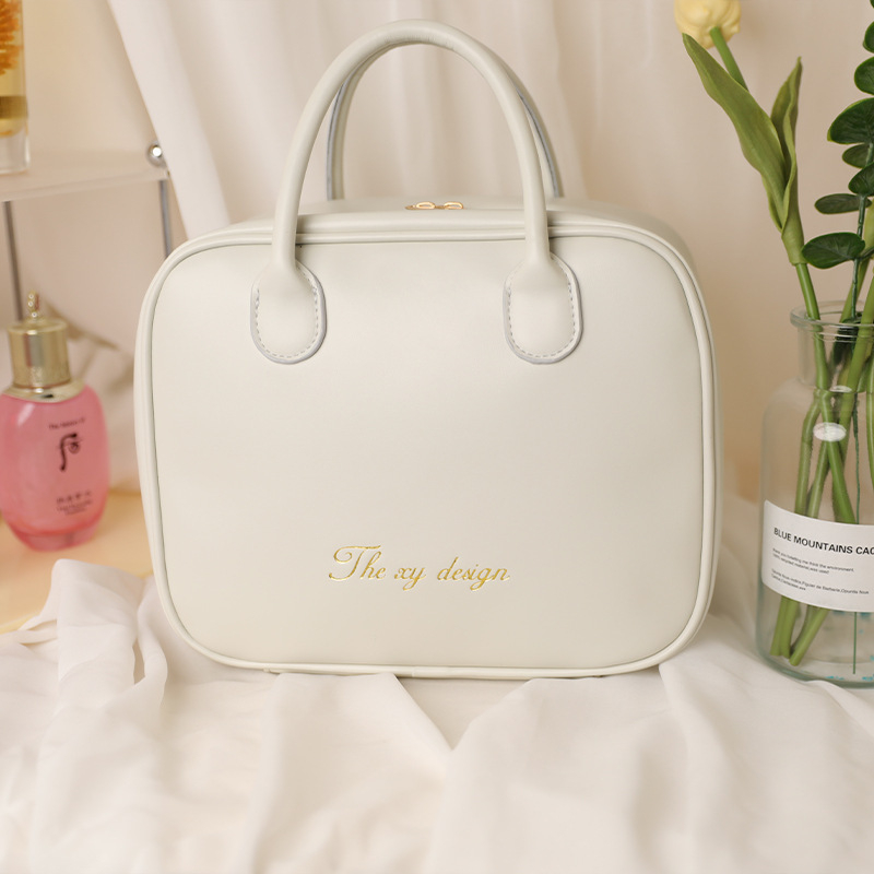 PU kosmetinės krepšys, rankinės stiliaus, daugiafunkcis kelioninis organizatorius makiažui ir higienos reikmėms