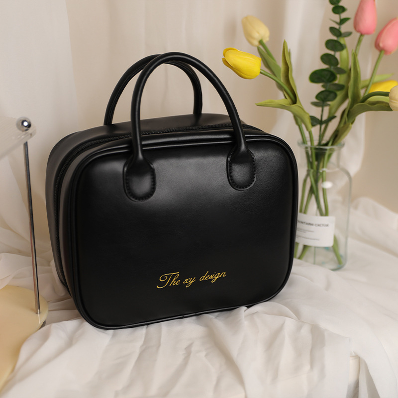 PU kosmetinės krepšys, rankinės stiliaus, daugiafunkcis kelioninis organizatorius makiažui ir higienos reikmėms