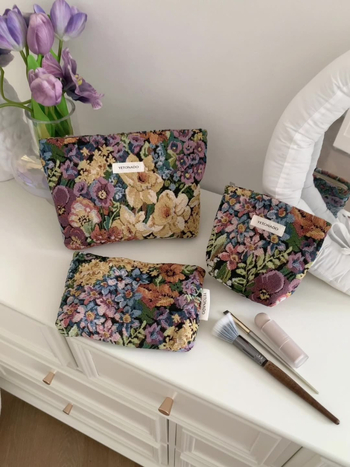 Geantă de make-up, exterior din pânză cu model în carouri, căptușeală din pânză, ultra-ușoară, pliabilă, unisex