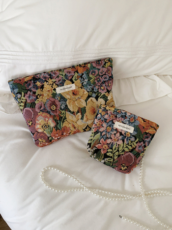 Τσαντάκι μακιγιάζ με καμβά καρό και επένδυση από καμβά, ultra-light, πτυσσόμενο, unisex