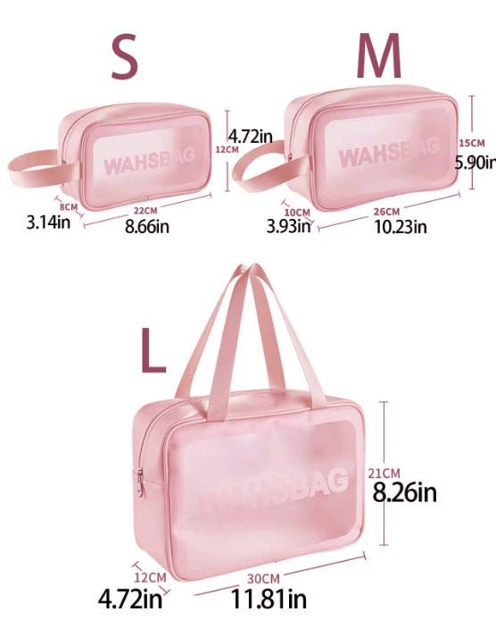 Kelioninė kosmetinė maišelis su sausai/mokriam atskyrimu – atspari vandeniui, ultra lengvas, PVC medžiaga, PU įdaila, unisex