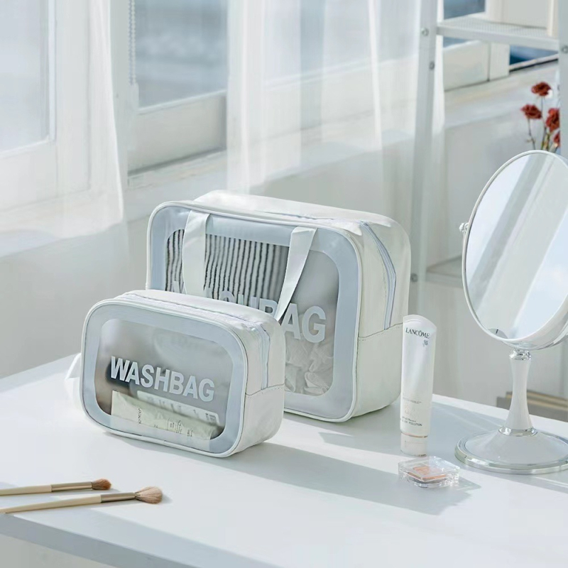 Kelioninė kosmetinė maišelis su sausai/mokriam atskyrimu – atspari vandeniui, ultra lengvas, PVC medžiaga, PU įdaila, unisex