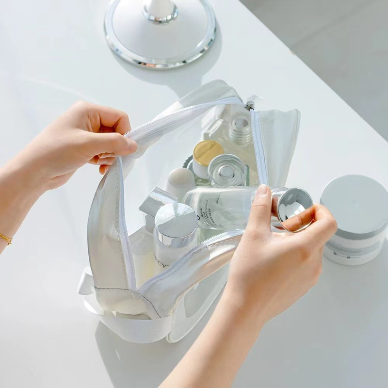 Kelioninė kosmetinė maišelis su sausai/mokriam atskyrimu – atspari vandeniui, ultra lengvas, PVC medžiaga, PU įdaila, unisex