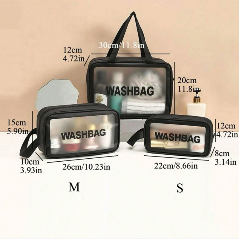 Kelioninė kosmetinė maišelis su sausai/mokriam atskyrimu – atspari vandeniui, ultra lengvas, PVC medžiaga, PU įdaila, unisex