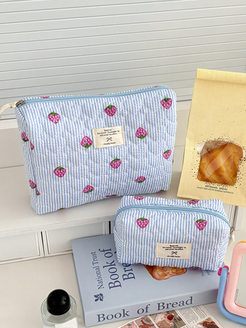 Чанта за козметика с плоден мотив — полиестер, подплата полиестер, дишаща, ултралека, подходяща за ежедневна употреба