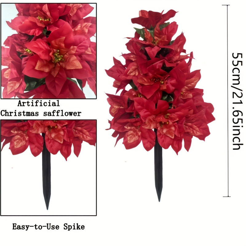 Ornament de grădină pentru montare în pământ – plastic, Meihui, stil american/Crăciun/ins, decor de Crăciun, inserție DIY