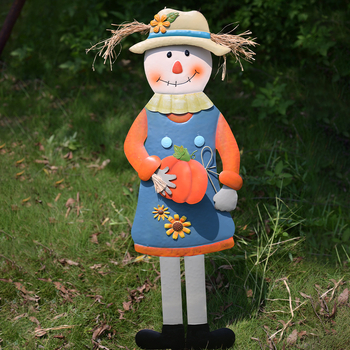 Плашило за двор в пасторалния стил; декоративна фигура от железен арт за външно оформление на двора (Материал: железен арт; Стил: пасторален; Използване: двор, веранда, градина; Изработка: 18328127424)