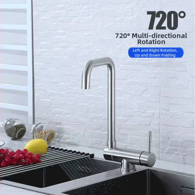 Virtuvės čiaupas iš nerūdijančio plieno, modelis 7875, vertikalus montavimas, keraminis vožtuvo patronas