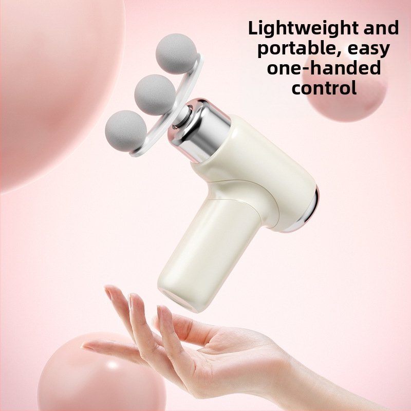 Фасциален масажор с 6+ глави, мини портативен електрически масажор, с четков мотор, многоскоростен режим, нисък шум 36–45 dB, вградена батерия 800–1000 mAh